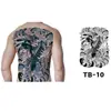 Tatuaje Temporal de Hierbas para Mitad de Espalda Pegatina Dragón Geisha Chhao Yun Pegatina de Tatuaje para Espalda Pegatina de Tatuaje Semi-Permanente de Jugo para Espalda