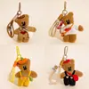 Pingente de Urso Feijão Fofo Bolsa de Tricô de Inverno Pingente de Boneca de Pelúcia Desenho Animado Presente