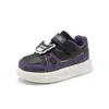Zapatillas de caña baja auténticas de Kuromi, Zapatos blancos simples y versátiles, Zapatos casuales de cuero transpirable y resistentes al desgaste con velcro antideslizante