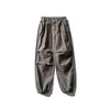 Beijie Roupa Masculina 2026 Primavera Novos Calças de Trabalho Lavadas para Homens Punho Ajustável Retro Calças Casuais Tendência Calças de Corte Reto