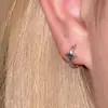 Pendientes de Estrella Estilo Coreano para Mujer, Pequeños y Mini, Pendientes de Estrella de Cuatro Puntas Que No Necesitan Quitarse al Dormir, Adecuados para el Trabajo Diario y los Viajes
