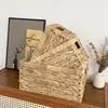 Cesta de Armazenamento Trançada à Mão com Alça de Grama de Cabacinha Transfronteiriça Dropshipping Cesta de Armazenamento Trançada de Rattan Caixa de Armazenamento para Mesa de Centro de Mesa