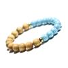 Pulseira personalizada de madeira cipreste de penhasco retrô, ágata obsidiana, pedra de pinho, contas budistas, joias masculinas e femininas por atacado