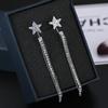 Pendientes de Estrella de Cinco Puntas a la Moda, Pendientes Retro con Borlas para Mujer, Colgantes Largos Estilo Coreano de Hada para Oreja, Joyería