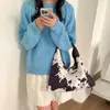 Bolsa de Mano Personalizada Transfronteriza con Estampado de Vaca, Gran Capacidad, Bolso de Moda Diaria para el Trabajo, Nuevo Bolso de Mano y Bolso de Hombro de Moda para Mujer