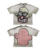 Camiseta de Algodón Estilo Coreano Simple Diseño Nicho Dibujos Animados Estampado Largo Hombre Hip-Hop Harajuku Y2K Holgada Pareja Top