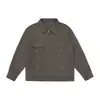 Chaqueta de Trabajo con Solapa para Hombre 2026 Otoño Nueva Llegada Bolsillos Grandes Streetwear Americano Marca de Tendencia Informal Versátil Ropa de Abrigo