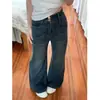 Jeans de Pierna Ancha para Mujer 2025 para Figuras Petites, Retro Americano Sueltos Adelgazantes Versátiles Casuales de Pierna Recta Largos hasta el Suelo