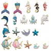 Conjunto Misto de 120 Pingentes da Série Animais do Oceano para Pulseiras, Colares, Chaveiros DIY, Estrela do Mar, Peixe, Acessórios de Concha