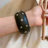 Pulsera Europea y Americana de Hoja de Trigo Dorada con Incrustaciones de Diamantes Diseño Nicho Personalizado Pulsera Combinable Pulsera de Lujo Ligero de Alta Gama para Mujer