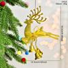 Decoração de Natal com laço de sino de alce colorido para árvore de Natal, enfeites pendurados para arranjo de cena de festa de Natal, pingente