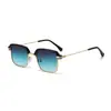 Gafas de sol metálicas cuadradas pequeñas retro para hombre, gafas de sol de moda europeas y americanas de alta gama para mujer, gafas de sol transfronterizas de moda
