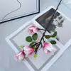 Alta imitação de filme sentir flor de magnólia flor artificial decoração de mesa de entrada de sala de estar decoração de plástico flores decorativas