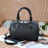 Bolso Cruzado de Piel de Vaca de Primera Capa para Mujer Nuevo Estilo Boston Bolso de Mano de Cuero Genuino de Gama Alta Bolsa Tipo Bowling de Gran Capacidad