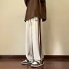Pantalones de Otoño Rayados para Hombre Estilo Americano Peso Pesado Primavera y Otoño Pierna Recta Pierna Ancha Ropa de Trabajo Marca de Moda Pantalones Deportivos