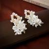 Pendientes de Flor Dulces de Acrílico Incrustados con Diamantes, Súper Estilo Hada, Elegantes, Modernos, de Moda, Pendientes de Alta Gama para Mujeres