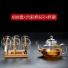 Copo de chá pequeno de vidro Kung Fu conjunto de chá resistente ao calor grosso doméstico transparente copo de água potável conjunto de 6 porta-copos de chá
