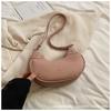 Bolso de Lona con Patrón de Lichi en Forma de Media Luna, Bolso Cruzado Pequeño de Nicho Francés para Mujer, Nuevo Bolso de Hombro Vintage para Viajes 2024