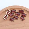 Brincos de pingente de colar retangulares de vidro colorido banhados a ouro 18K real, anel duplo, acessórios de joalheria semiacabados