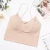 Top de Tubo Kaka de Seda de Hielo con Almohadilla en el Pecho Camisola Sencilla y a la Moda Ropa Exterior Sexy Antiluz Hermosa Espalda Envolvente Pecho 115