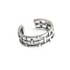Anillo Retro de Plata Tailandesa Antigua Estilo Coreano Malla Trenzada Moda Plata Lisa Anillo Abierto para Hombres y Mujeres Venta al por Mayor