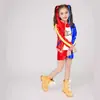 Fantasia de Halloween Infantil COS Fantasia Esquadrão Suicida Hallie Quinn Fantasia de Performance Infantil Roupas de Performance Anime