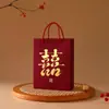 Bolsa Tote para Casamento 2025, Presente de Lembrança, Sacola de Doces para Casamento, Presente Estilo Chinês para Madrinhas, Sacola de Presente Festiva Vermelha