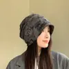 Gorro Nuevo de Primavera y Otoño para Mujer con Circunferencia de Cabeza Grande, Gorro Frío Adelgazante para la Cara, Gorro Holgado Liso Versátil de Invierno Versión Coreana para Hombre