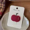 Nuevo Pasador de Tela Rojo y Verde Estilo Coreano Hecho a Mano Clip para Flequillo Lateral Infantil Dulces Accesorios para el Cabello para Mujeres