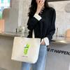 Bolsa de Lona tote feminina ins grande capacidade combina com tudo moda transversal bolsa de pano bolsa de estudante entrega em uma peça