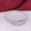 Pulsera de Plata Pura 990 para Pareja para Hombres, con un Pixiu de Plata y Cuentas de Buda, Pulsera Vintage con el Mantra de Seis Palabras