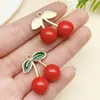 Serie de frutas de simulación creativa gota de aceite tridimensional colgante chapado cinco colores cereza colgante accesorios para pendientes collar DIY