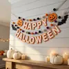Suministro exclusivo transfronterizo: Juego de Banderines de Fieltro para Halloween con Murciélago, Calabaza y Pompones, Decoraciones de Banderines Combinados, Dropshipping Personalizado