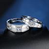 Versión japonesa y coreana de la personalidad de la moda al por mayor al contado anillo de pareja para hombres y mujeres anillo de joyería de plata en forma de corazón anillo de pareja en forma de corazón de amor