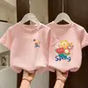 Camiseta de Manga Corta 100% Algodón para Niñas 2026, Camiseta para Niñas, Ropa de Verano de Manga Corta para Niños Mayores, Top Camiseta de Manga Corta con Cuello Redondo