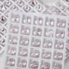 K9 unhas fundo afiado diamante rosa rosa amor torto coração diamante gordura quadrado octogonal strass unhas jóias 2 Pack