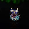 Simulação de personalidade japonesa e coreana broche de coruja requintado esmalte pintado à mão criativo animal pin terno colar acessórios