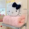 Almohada y manta de gato lindas dos en uno para siesta en la oficina, uso en el coche y como manta decorativa para mujeres