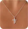 Moda Europea y Americana, Lujo Ligero, Estilo de Gama Alta de Nicho, Collar con Colgante de Cruz, Colgante Decorativo Creativo Personalizado Transfronterizo