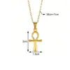 Collar Cruz de Acero Inoxidable Árbol de la Vida Cruz Popular Hip Hop Simple Estilo Europeo y Americano Cadena Cubana Tendencia Europea y Americana Hombres y Mujeres
