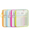 Bolsa de Malla de Nylon para Guardar Exámenes Tamaño A4 Bandolera Gran Capacidad Forma Tridimensional Transparente Engrosada Archivo Forma de L