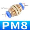 Conector rápido de tubería de aire recta neumática PU4 de diámetro variable PG6/PV8/PZA/PK/PM, conector rápido, junta a tope
