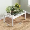 Suporte de Flores para Varanda Sala de Estar de Chão Uso Doméstico Rack de Armazenamento de Ferro Forjado Madeira Maciça Suporte para Vasos de Suculentas Exibição de Plantas em Múltiplas Camadas