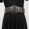 Cinto Retro Americano Feminino Combinando Saia Cintura Apertada Suéter Decorativo Conjunto Jeans com Rebites Cintura Larga Vedação Tendência