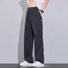 Jeans de Tencel para Hombre Verano Delgados Sueltos Pierna Recta Caída Pantalones Casuales de Seda Helada de Alta Gama Pantalones Largos