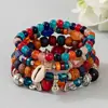El más vendido en Europa y América: Pulsera con colgante de mariposa de granos de café estilo bohemio, pulsera de cordón elástico multicapa con cuentas