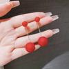 Pendientes elegantes de borla de perla roja de Corea del Sur, pendientes sencillos personalizados de moda, pendientes festivos sencillos y elegantes de Año Nuevo