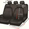 Capa de Assento de Carro Universal para Cinco Lugares, Estilo Couro, Adequada para Todas as Estações, Cobertura Completa, Almofada de Assento de Carro Resistente ao Desgaste