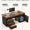 Escritorio de oficina, escritorio ejecutivo, juego de escritorio y silla de oficina, diseño simple y moderno, estación de trabajo para empleados, escritorio para una o dos computadoras, escritorio para el hogar