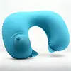 Estilo Senderismo Camping al Aire Libre Viaje Descanso Protección Cuello Almohada Inflable en Forma de U Tour en Coche Propio Portátil Guardable Presión de Terciopelo Almohada U
